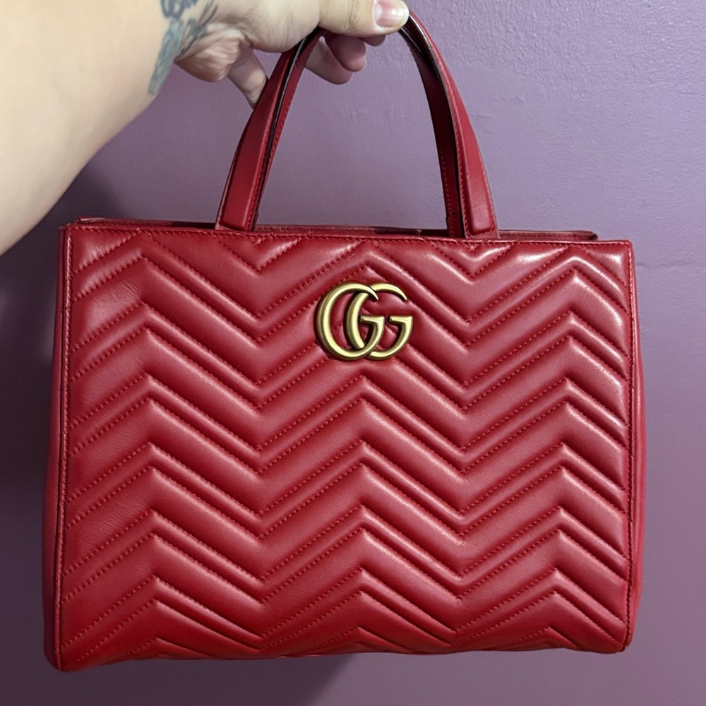 Gucci Red Quilted Shoulder Bag